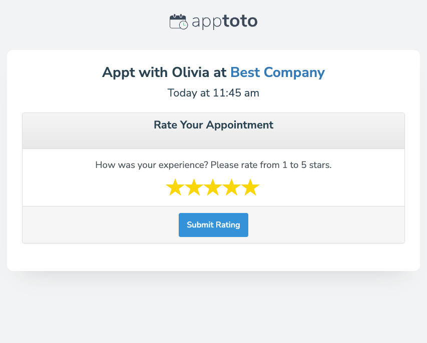 An apptoto review page with a 5-star rating.